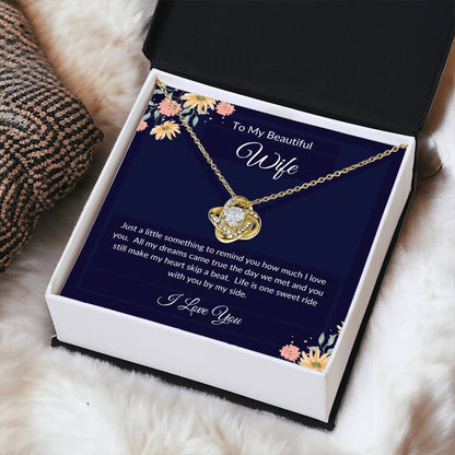 To My Beautiful Wife Gold Necklace Gift