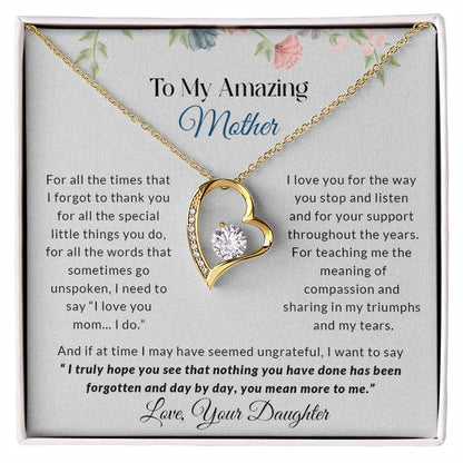 To My Amazing Mother | Forever Love Necklace